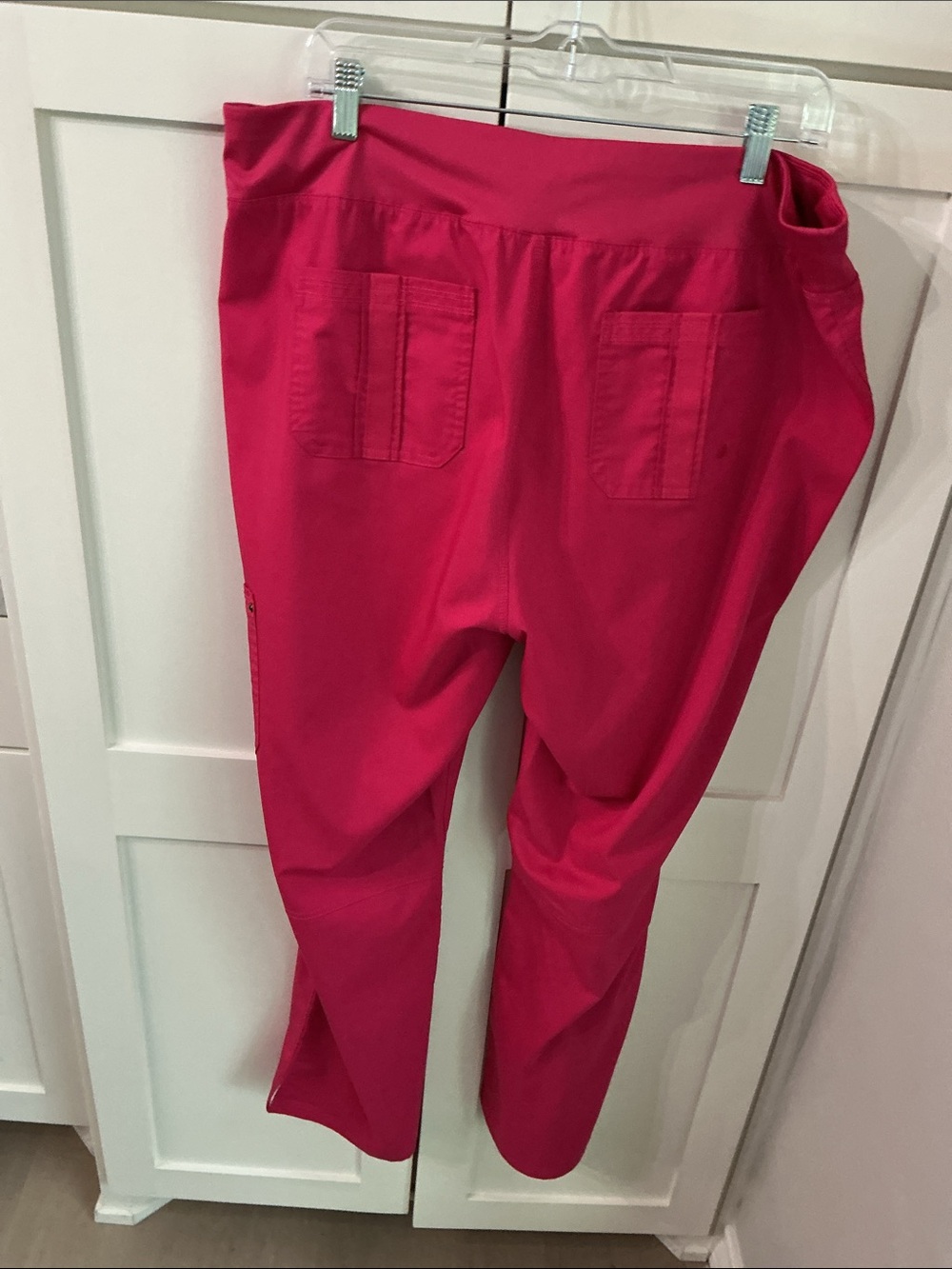 HH Works Women’s V-Neck Scrub Set in Hot Pink - Picture 5 of 5